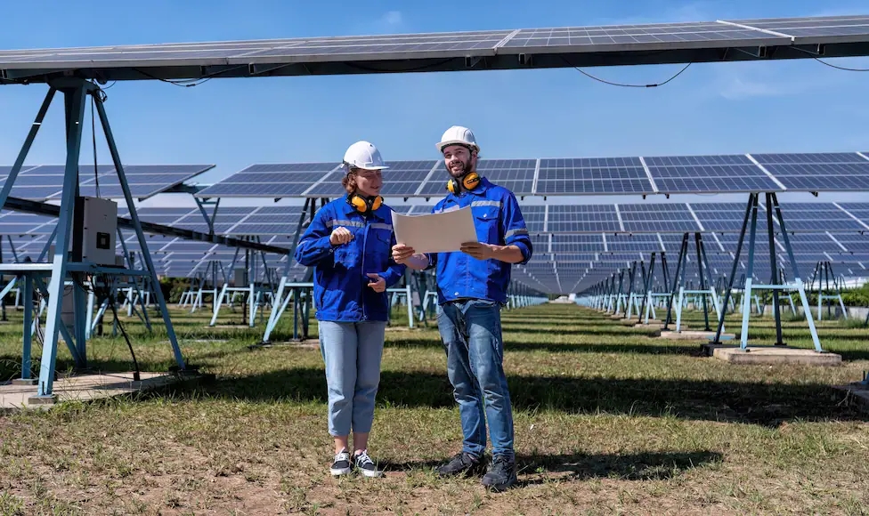 engineers solar farm